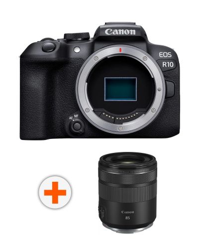 Безогледален фотоапарат Canon - EOS R10, Black + Обектив Canon - RF 85mm f/2 Macro IS STM - 1